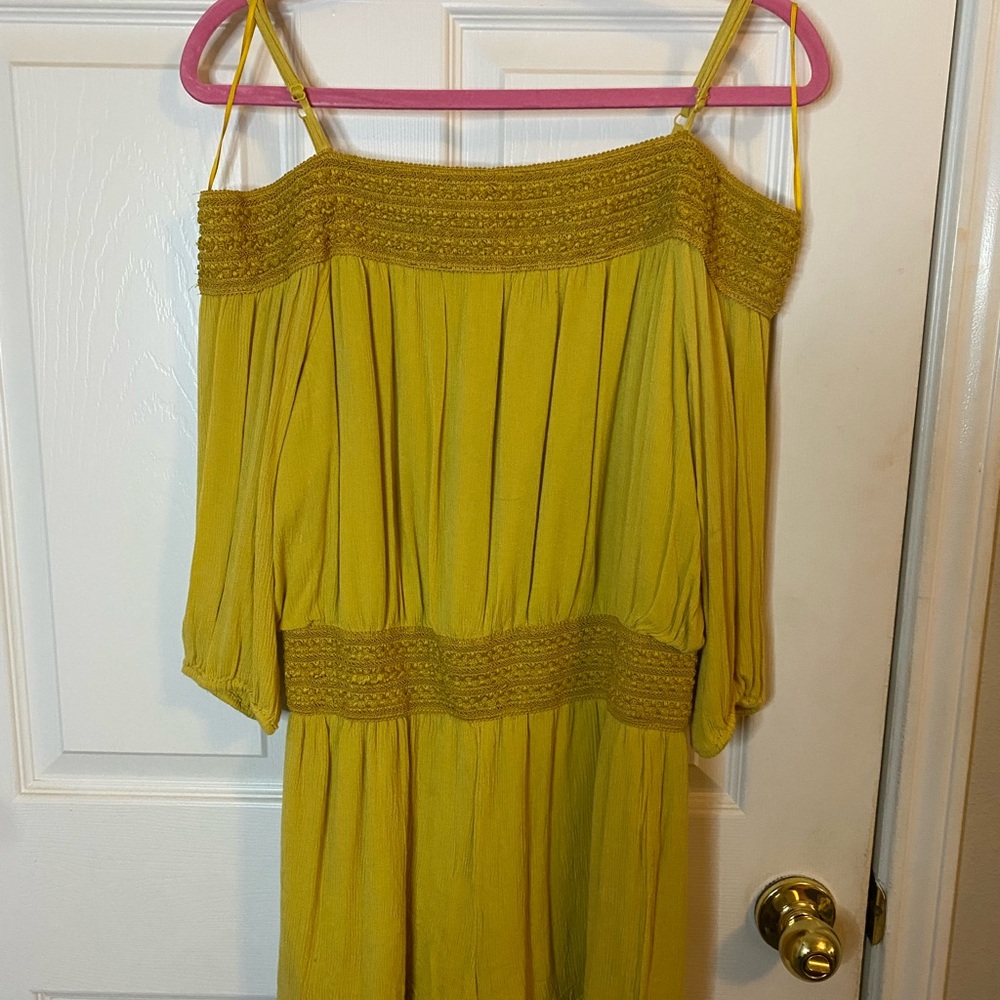 Purple Snow Mustard Smocked Top Romper